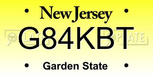 G84KBT New Jersey License Plate