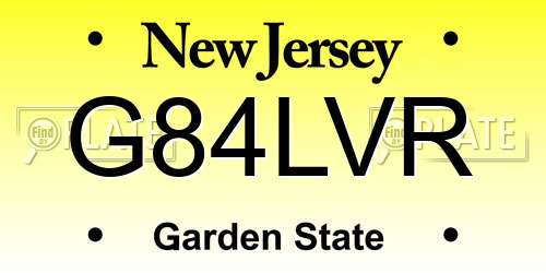 G84LVR New Jersey License Plate