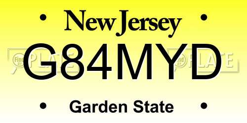G84MYD New Jersey License Plate