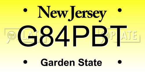 G84PBT New Jersey License Plate