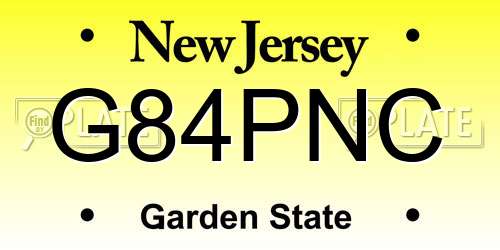 G84PNC New Jersey License Plate