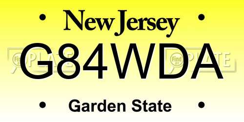 G84WDA New Jersey License Plate