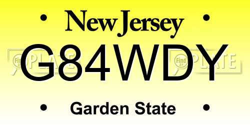 G84WDY New Jersey License Plate
