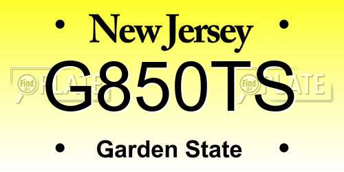 G850TS New Jersey License Plate