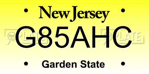 G85AHC New Jersey License Plate