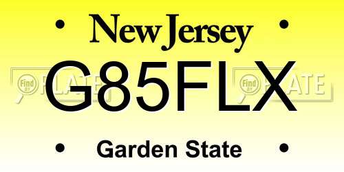 G85FLX New Jersey License Plate