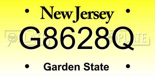 G8628Q New Jersey License Plate