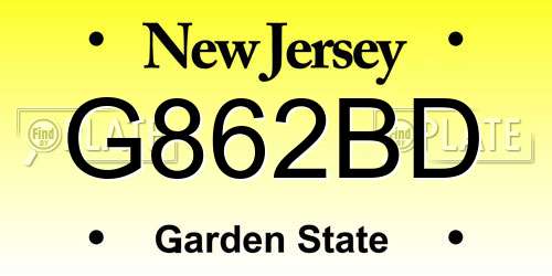 G862BD New Jersey License Plate