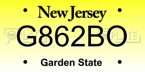 G862BO New Jersey License Plate