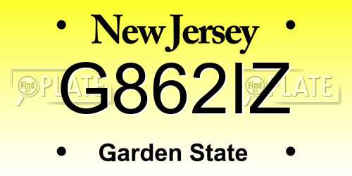 G862IZ New Jersey License Plate