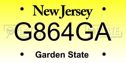 G864GA New Jersey License Plate