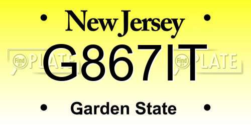 G867IT New Jersey License Plate