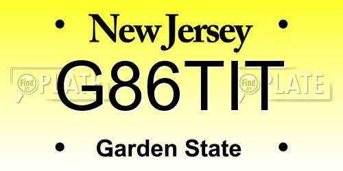 G86TIT New Jersey License Plate