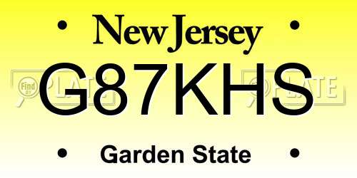 G87KHS New Jersey License Plate