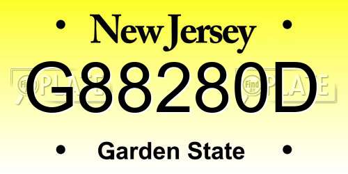 G88280D New Jersey License Plate