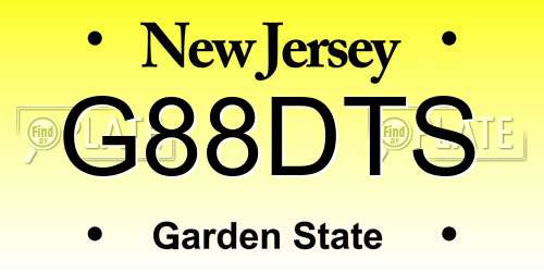 G88DTS New Jersey License Plate