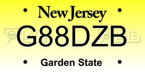 G88DZB New Jersey License Plate