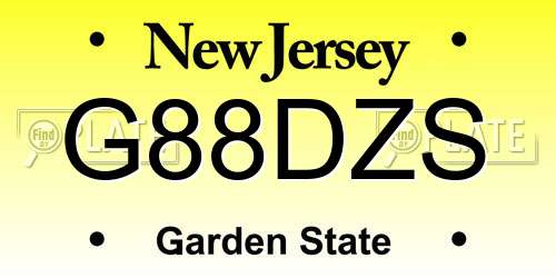 G88DZS New Jersey License Plate