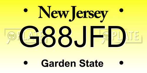 G88JFD New Jersey License Plate