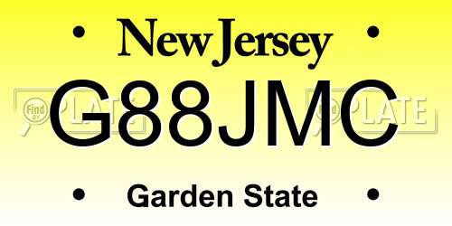 G88JMC New Jersey License Plate