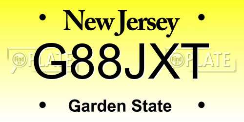 G88JXT New Jersey License Plate