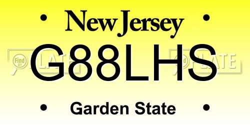G88LHS New Jersey License Plate