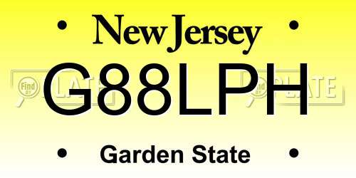 G88LPH New Jersey License Plate