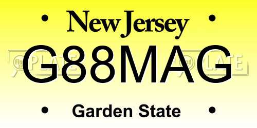 G88MAG New Jersey License Plate