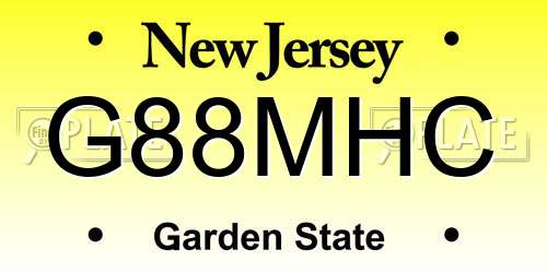 G88MHC New Jersey License Plate