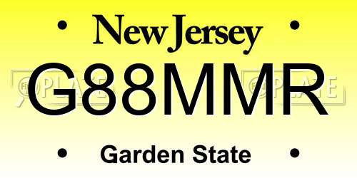 G88MMR New Jersey License Plate
