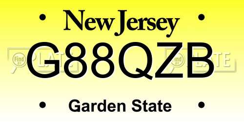 G88QZB New Jersey License Plate