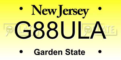 G88ULA New Jersey License Plate