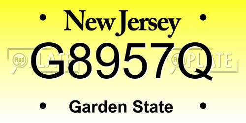 G8957Q New Jersey License Plate