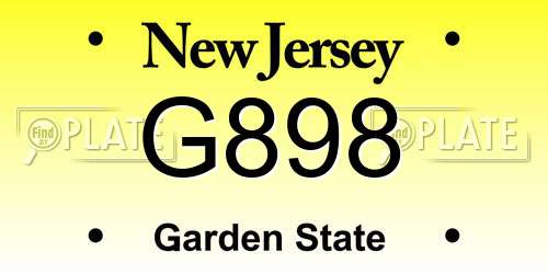 G898 New Jersey License Plate
