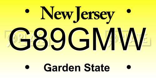 G89GMW New Jersey License Plate