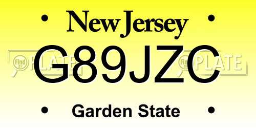G89JZC New Jersey License Plate