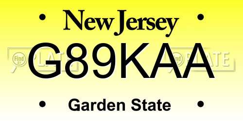 G89KAA New Jersey License Plate
