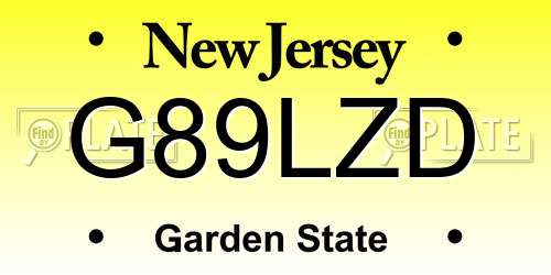 G89LZD New Jersey License Plate