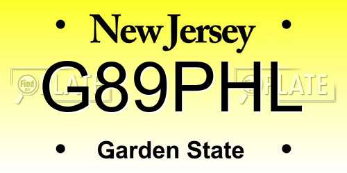 G89PHL New Jersey License Plate