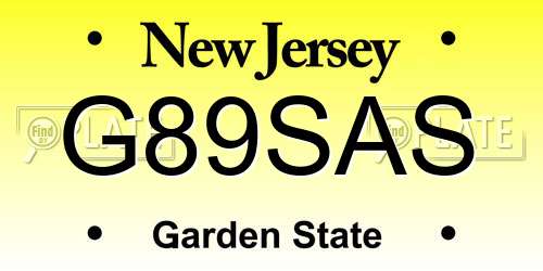 G89SAS New Jersey License Plate