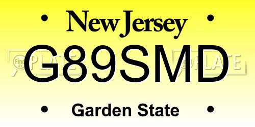 G89SMD New Jersey License Plate