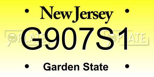 G907S1 New Jersey License Plate
