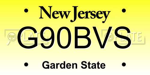 G90BVS New Jersey License Plate