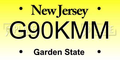G90KMM New Jersey License Plate