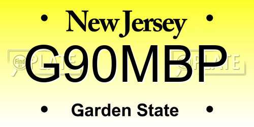 G90MBP New Jersey License Plate