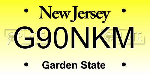 G90NKM New Jersey License Plate