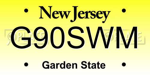 G90SWM New Jersey License Plate