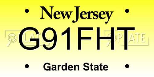 G91FHT New Jersey License Plate