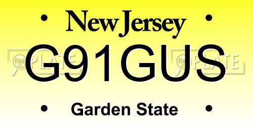 G91GUS New Jersey License Plate