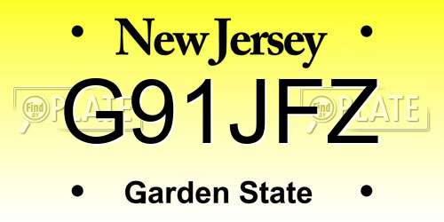 G91JFZ New Jersey License Plate